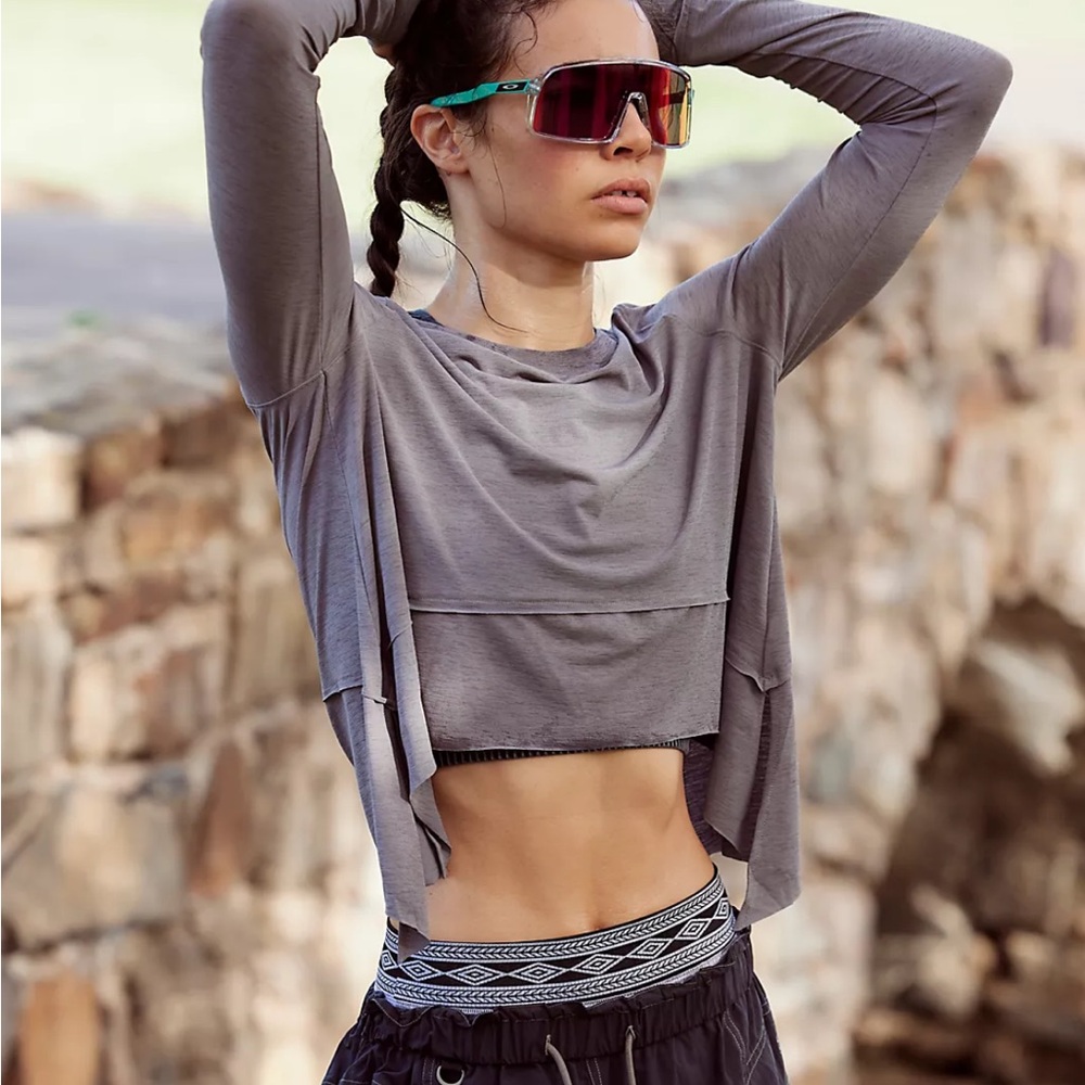 FP Movement by Free People Gray Crop Top